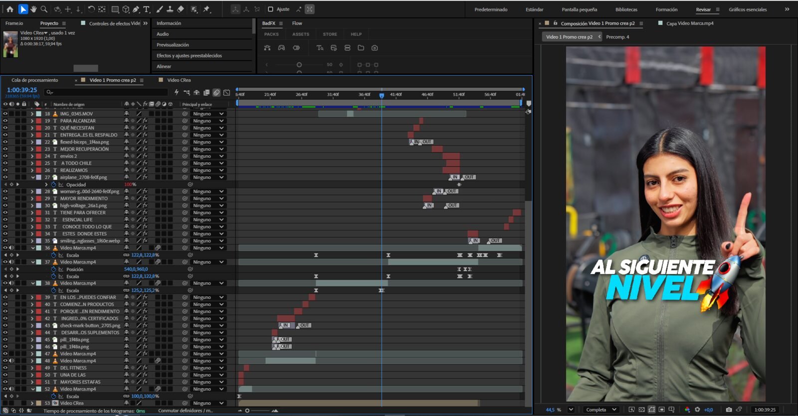 Proyecto audiovisual en proceso de edición y postproducción